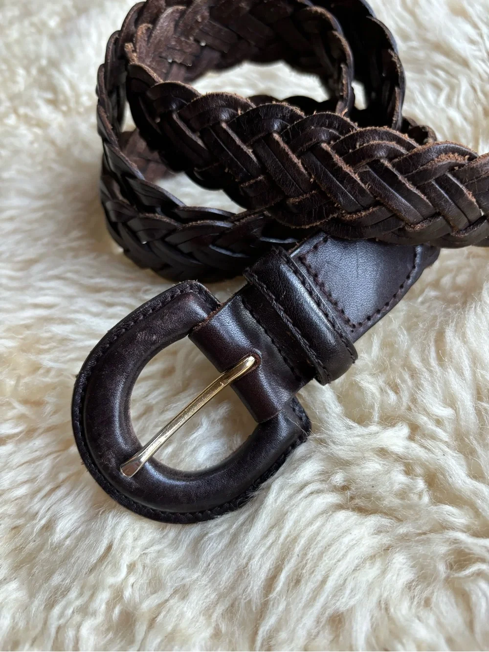 Vintage Braided Leather Belt